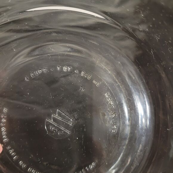 Anchor Hocking 4 Cup/1 Qt Clear Glass Prep Bowl microwave safe No Lid - Picture 9 of 9